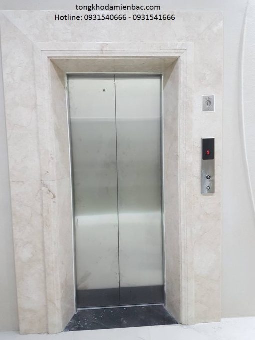 đá marble trắng thang máy đẹp