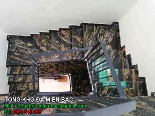Mẫu cầu thang đá Furson Gold chất liệu Granite