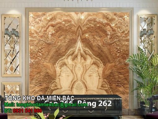 Tranh đá onyx xuyên sáng màu vàng cao 266 rộng 262