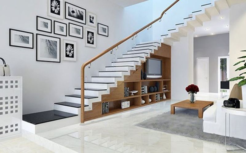 Các mẫu thiết kế cầu thang cuối nhà độc đáo hợp phong thủy