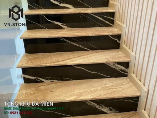 Đá cầu thang Marble kem vân sóng Daino Reale