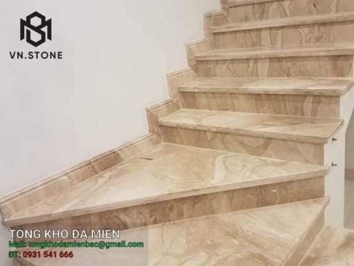 Đá cầu thang Marble kem vân sóng Daino Reale