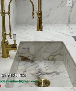 chậu lavabo đá marble trắng ý