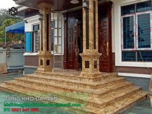 Đá ốp cầu thang màu vàng