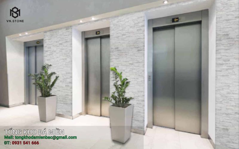 giá đá ốp mặt tiền thang máy