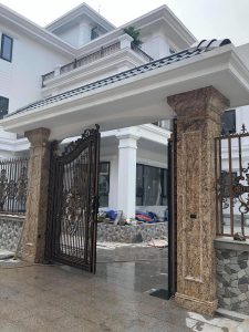 Đá granite solarius ốp cột cổng